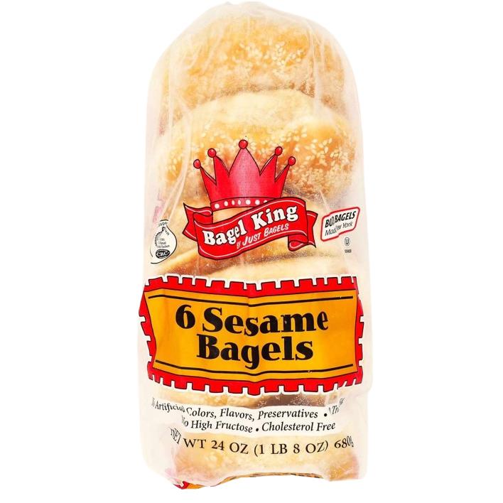 6 MEZONOT KOSHER BAGELS WITH SESAME