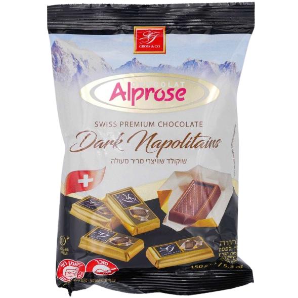 ALPROSE SWISS KOSHER DARK CHOCOLATE NAPOLITAINS 150 GR.