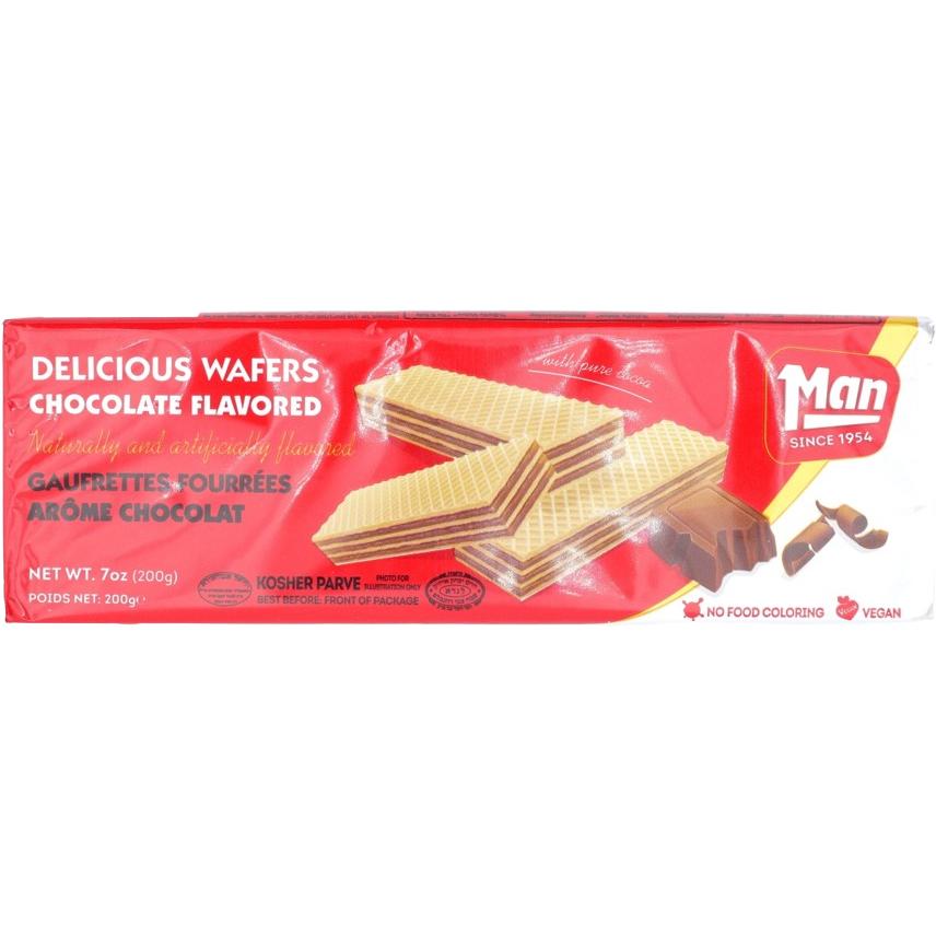 KOSHER CHOCOLATE WAFERS FLAVORED MAN 200 GR.
