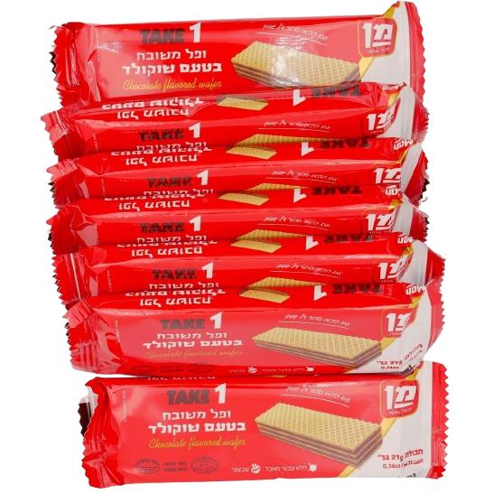 KOSHER CHOCOLATE WAFERS TAKE 1 MAN 7 UNITS X 21 GR.