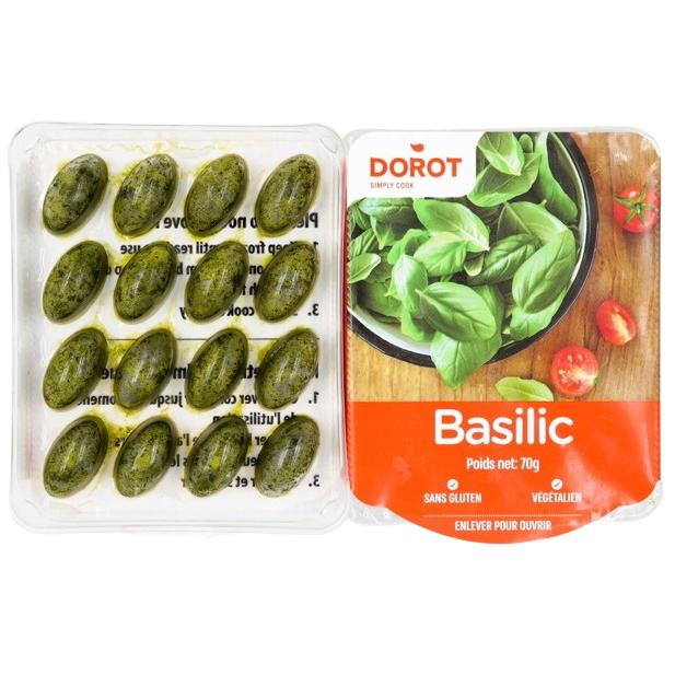 KOSHER CHOPPED BASIL CUBES DOROT 70 GR.
