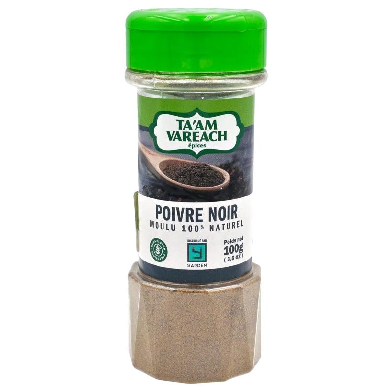 KOSHER FINE GROUND BLACK PEPPER POWDER TV KLP 100 GR.