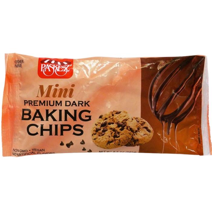 KOSHER MINI PREMIUM DARK CHOCOLATE CHIPS PASKESZ 241 GR.