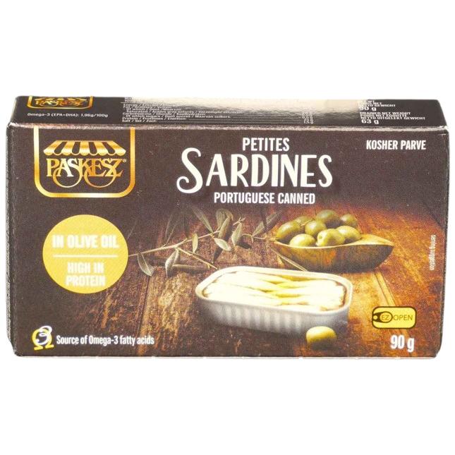 KOSHER PETIT SARDINES PORTUGUESE IN OLIVE OIL 90 GR.