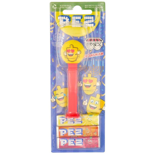 KOSHER PEZ BLISTER DREIDEL 25.5 G – HANUKKAH CANDY TOY.
