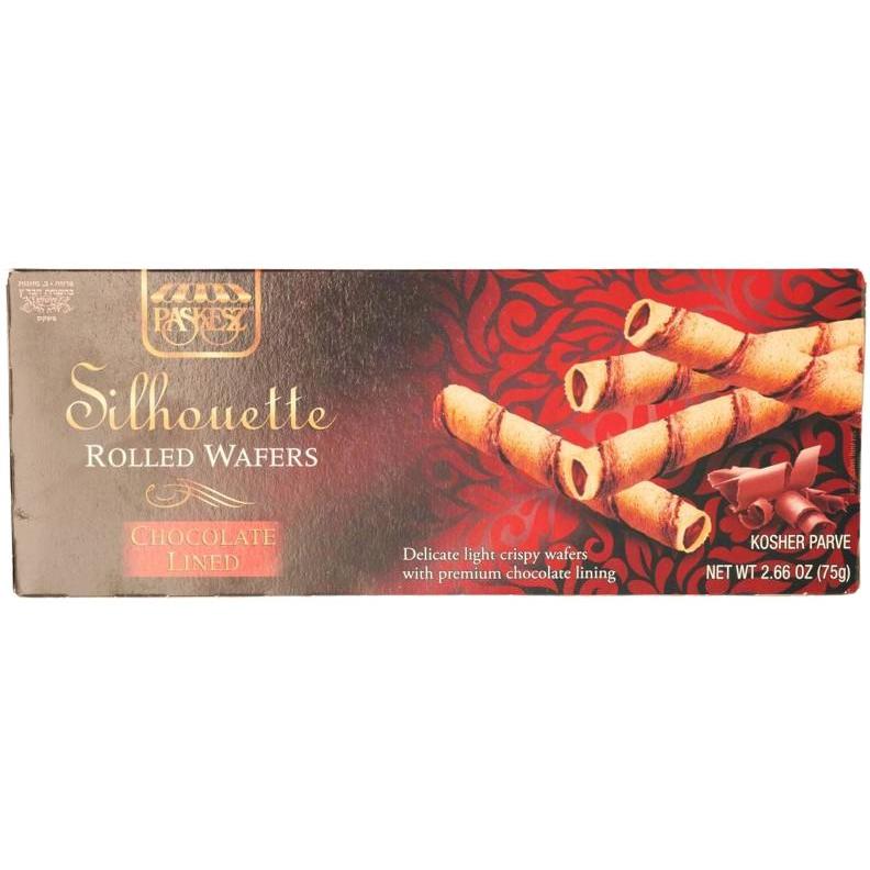 KOSHER ROLLED WAFER CHOCOLATE LINED SILHOUETTE 75 GR.