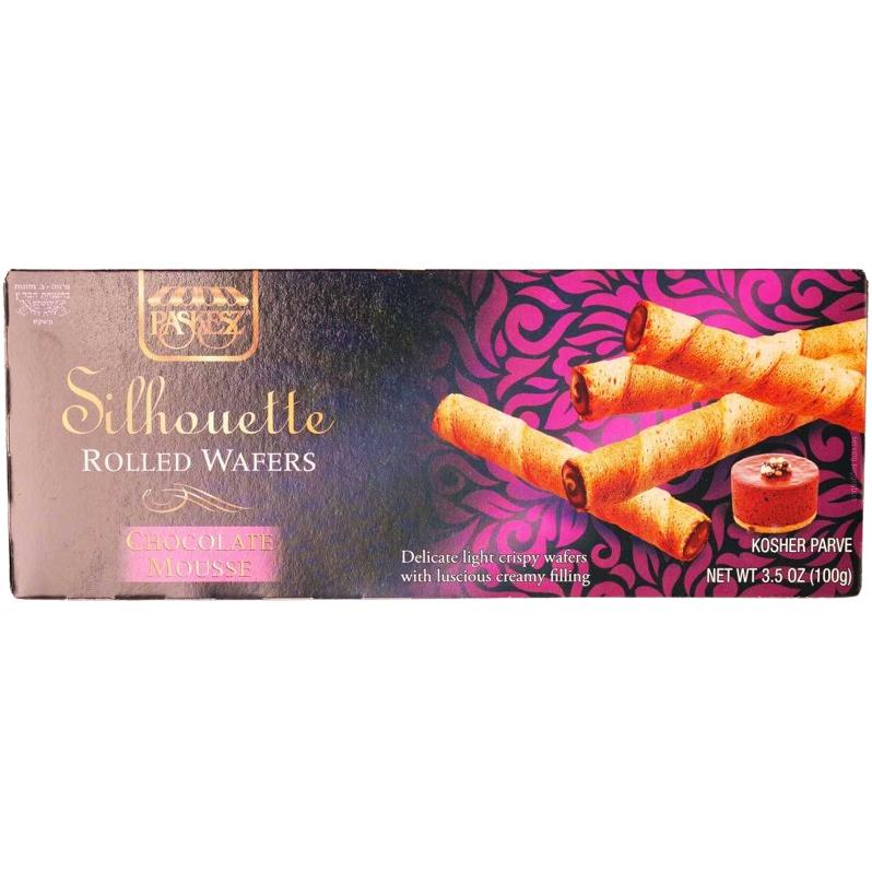 KOSHER ROLLED WAFER CHOCOLATE MOUSSE SILHOUETTE 100 GR.