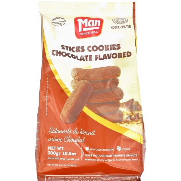 KOSHER STICKS COOKIES CHOCOLATE FLAVORED 300 GR.