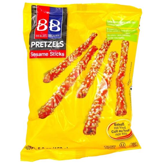 KOSHER THIN SESAME STICK PRETZELS BB 150 GR.