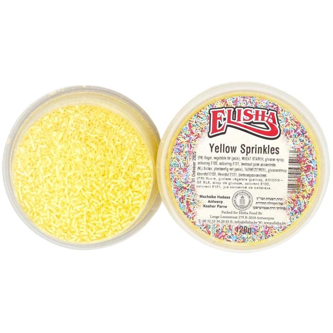 KOSHER YELLOW SPRINKLES ELISHA 120 GR SUGAR DECORATIONS