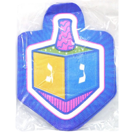 10 DREIDEL SHAPED PAPER NAPKINS DESIGN BLUE 