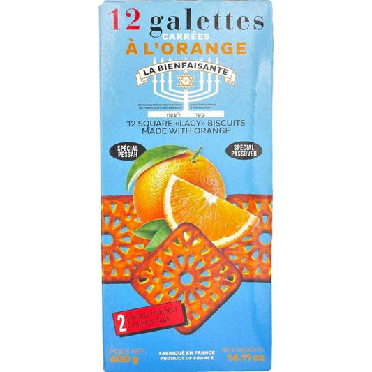 12 SQUARE LACY BISCUITS WITH ORANGE LA BIENFAISANTE KLP 450 GR.