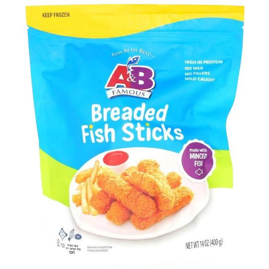 A&B KOSHER BREADED FISH STICKS 400 GR.