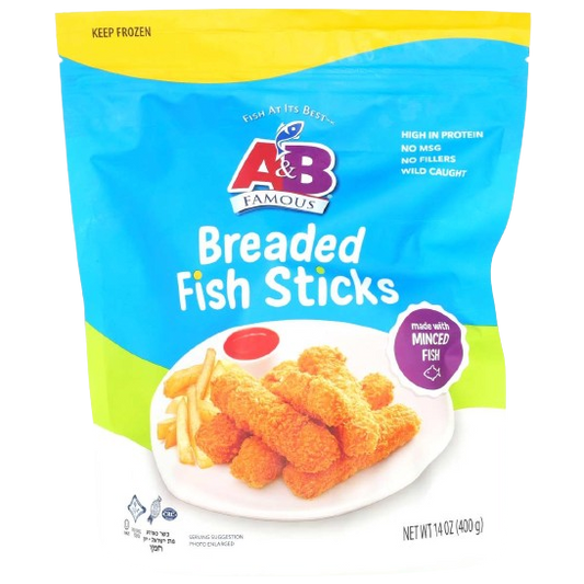A&B KOSHER BREADED FISH STICKS 400 GR.