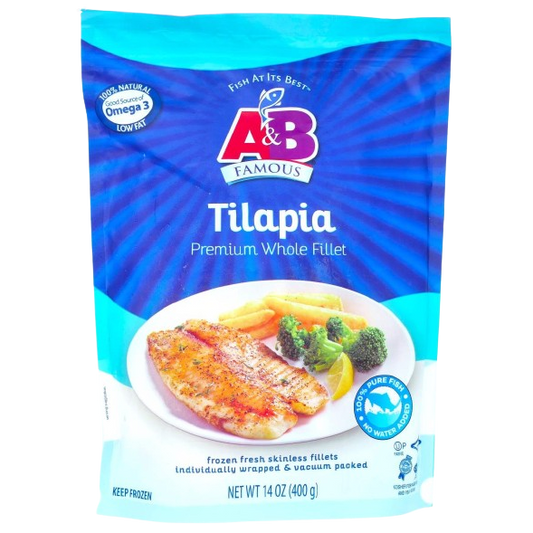 A&B KOSHER TILAPIA FISH FILLETS 400 GR.