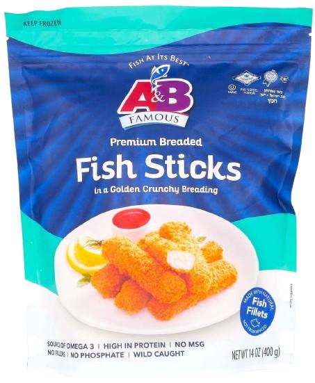 A&B PREMIUM BREADED FISH STICKS 400 GR.