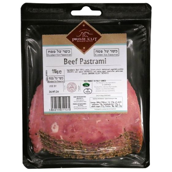 GLATT KOSHER BEEF PASTRAMI PRIME CUT 110 GR. 