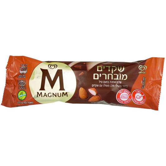 KOSHER ALMOND MAGNUM  ICE CREAM DAIRY CHOLOV ISROEL  85 GR.