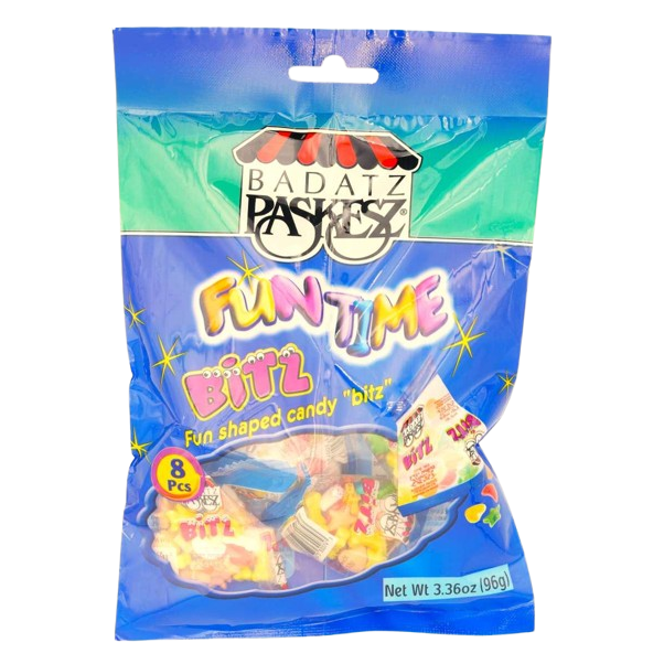 KOSHER BITZ FUN SHAPED CANDY PASKESZ 8 X 12 GR.UNITS 96 GR.