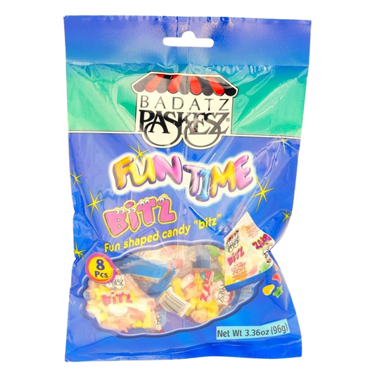 KOSHER BITZ FUN SHAPED CANDY PASKESZ 8 X 12 GR.UNITS 96 GR.
