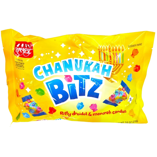 KOSHER CHANUKAH BITZ CANDY 18 X 12 GR. KOSHER CANDY CHANUKKAH THEME