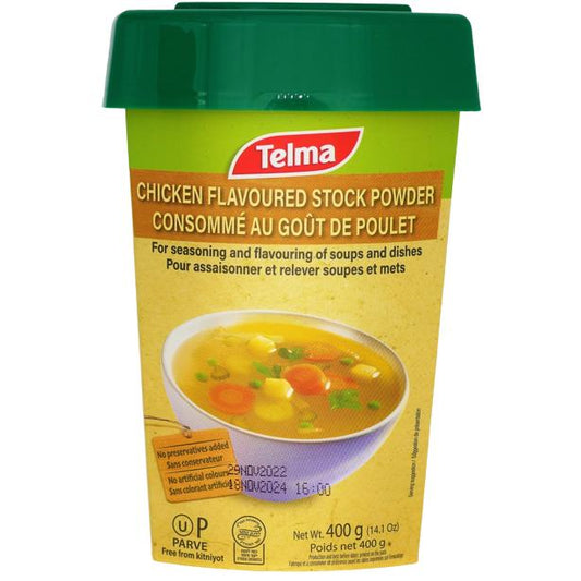 KOSHER CHICKEN FLAVORED  STOCK POWDER PARVE KLP 400 GR.