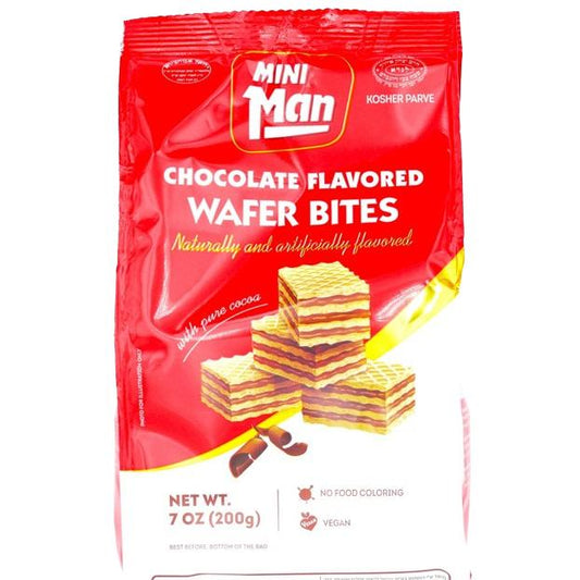 KOSHER CHOCOLATE FLAVORED WAFER BITES MAN 200 GR.