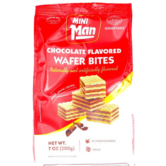 KOSHER CHOCOLATE FLAVORED WAFER BITES MAN 200 GR.