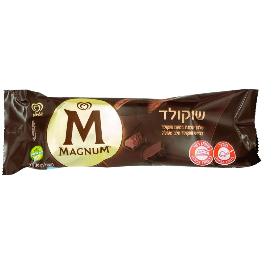 KOSHER CHOCOLATE MAGNUM  ICE CREAM DAIRY CHOLOV ISROEL  85 GR. 