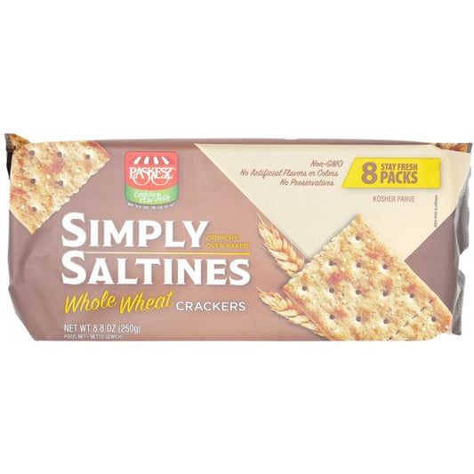 KOSHER CRACKERS SIMPLY SALTINES WHOLE WHEAT 250 GR.