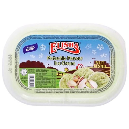 KOSHER DAIRY PISTACHIO ICE CREAM CHOLOV ISROEL ELISHA 1 LT.