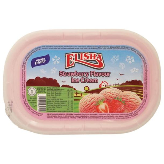 KOSHER DAIRY STRAWBERRY ICE CREAM CHOLOV ISROEL ELISHA 1 LT