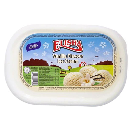 KOSHER DAIRY VANILLA ICE CREAM CHOLOV ISROEL ELISHA 1 LT.