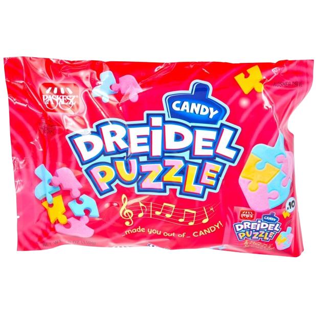 KOSHER DREIDEL PUZZLE CANDY WATCHES 10 X 11 GR. CANDY CHANUKKAH THEME