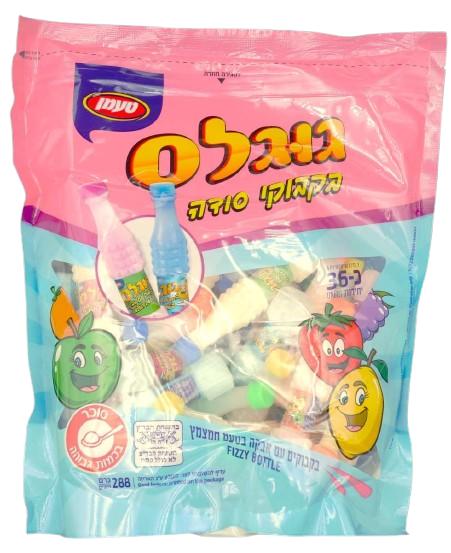 KOSHER FIZZY BOTTLE CANDY TAAMAN 36 UNITS KLP 288 GR.
