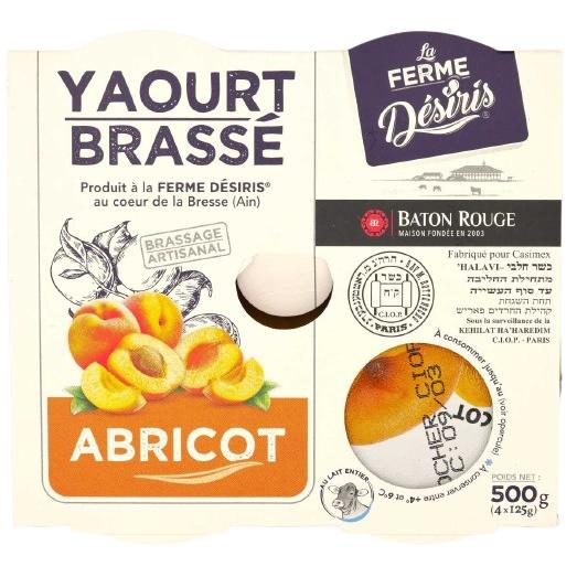 KOSHER GREEK YOGURT APRICOT BR 4 X 125 GR.