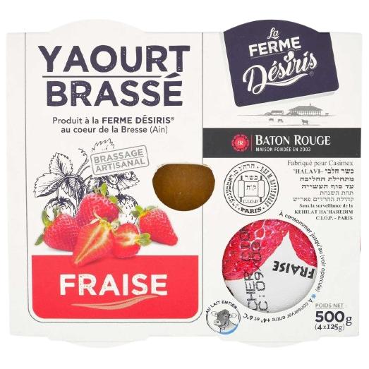 KOSHER GREEK YOGURT STRAWBERRY BR 4 X 125 GR.