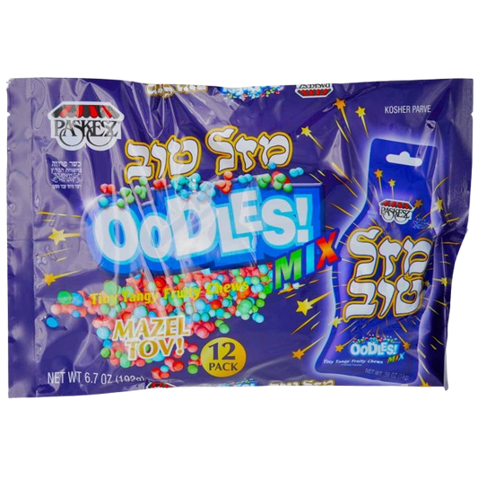 KOSHER MAZAL TOV OODLES BLUE FAMILI PACK 12 X 16G  192 GR.
