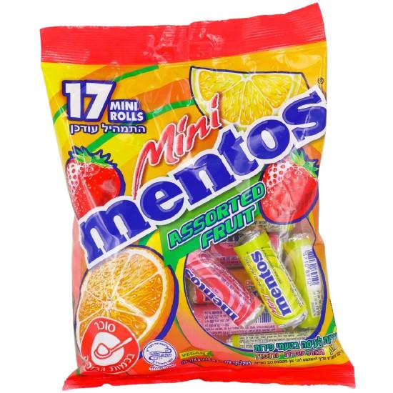 KOSHER MINI MENTOS 17 UNITS X 10.5 GR ASSORTED FRUIT  178 GR.