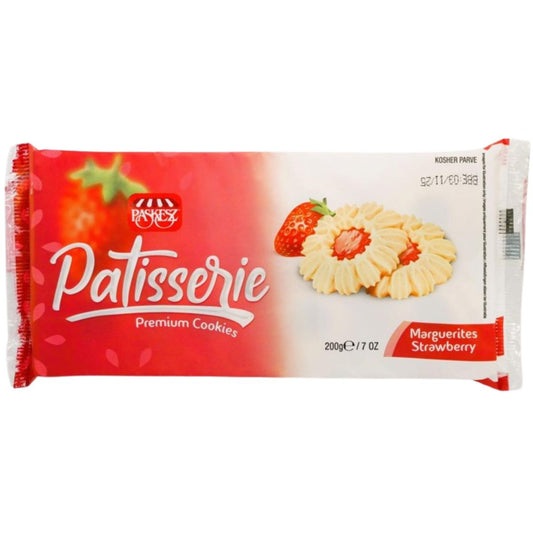 KOSHER PATISSERIE STRAWBERRY MARGUERITES BISCUITS PASKESZ  200 GR.