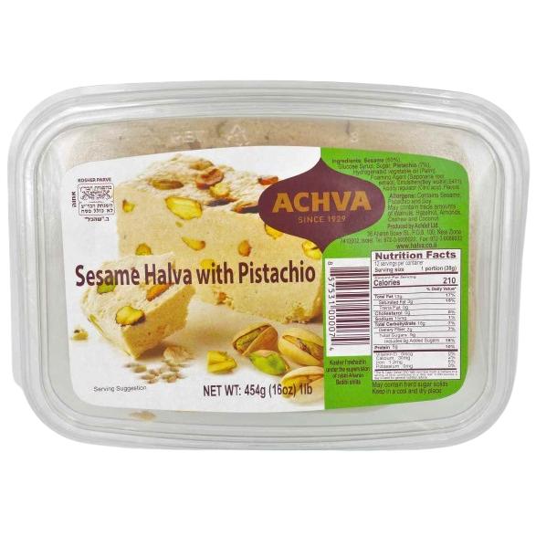 KOSHER  PISTACHIO HALVA ACHVA 454 GR.