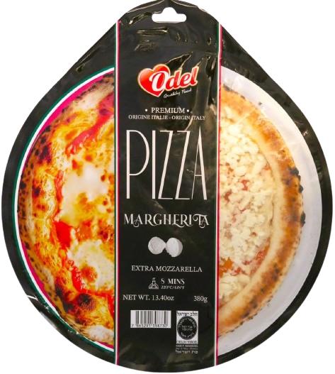 KOSHER PIZZA MARGHERITA EXTRA CHEESE WOOD FIRE OVEN BAKED ODEL 380 GR.