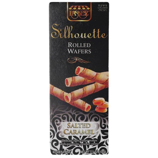 KOSHER ROLLED WAFERS SALTED CARAMEL SILHOUETTE  100 GR.