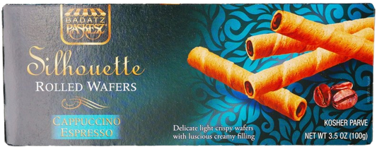 KOSHER ROLLED WAFER CAPPUCCINO ESPRESSO SILHOUETTE 100 GR.