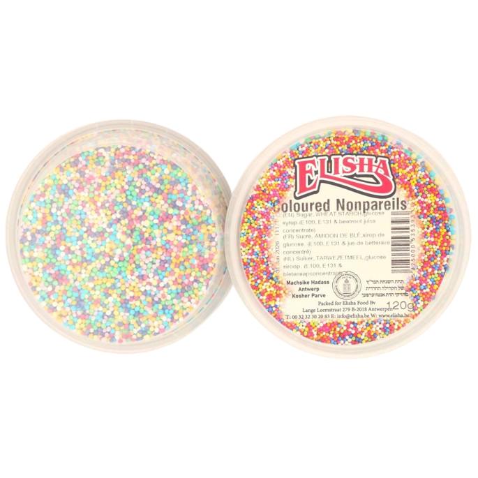 KOSHER ROUND MULTICOLOR SPRINKLES ELISHA 120 GR SUGAR DECORATIONS