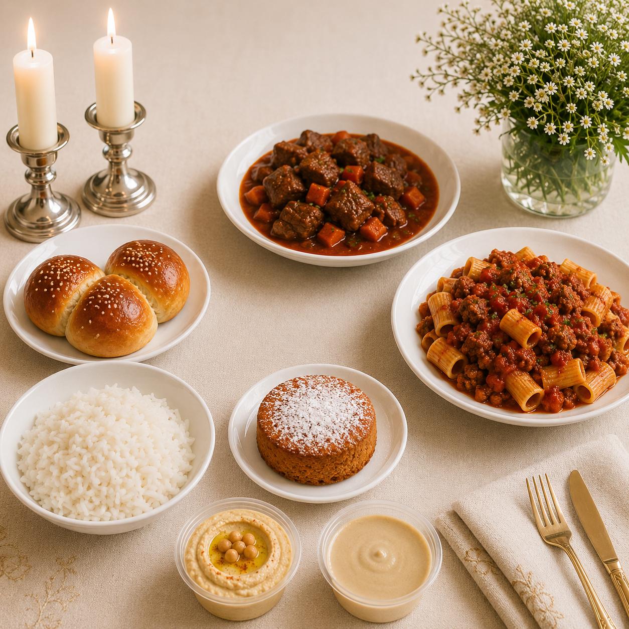 KOSHER SHABBOS MEAL 2 LUNCH  READY MEAL