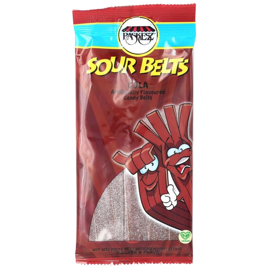 KOSHER SOUR BELTS COLA PASKESZ 115 GR.