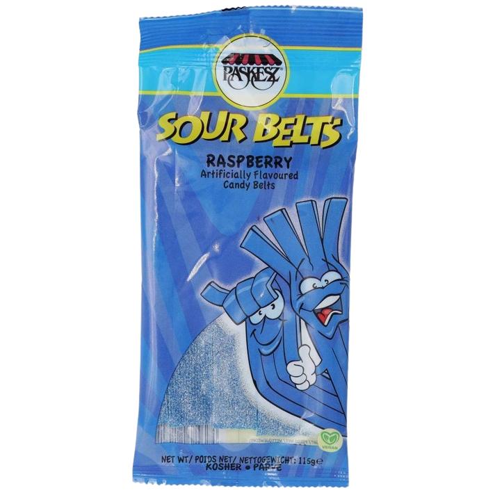 KOSHER SOUR BELTS RASPBERRY PASKESZ 115 GR.