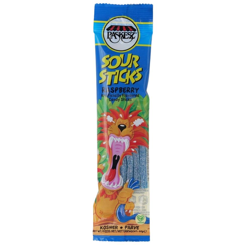 KOSHER SOUR STICKS RASPBERRY PASKESZ 50 GR.