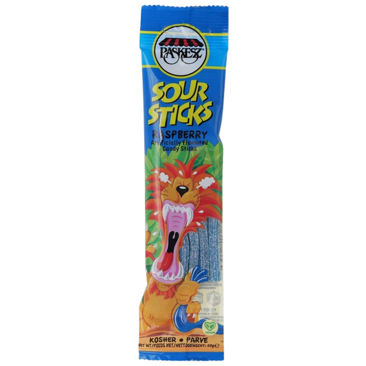 KOSHER SOUR STICKS RASPBERRY PASKESZ 50 GR.